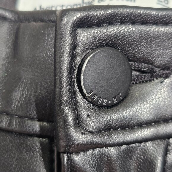 Abercrombie & Fitch Ankle Straight Ultra High Rise Pants Faux Leather Black 26/2 - Picture 5 of 11